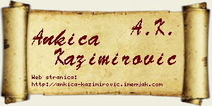 Ankica Kazimirović vizit kartica
